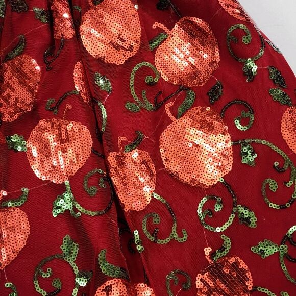 Girls Disney Snow White Elegant Apple Embroidered Sequin Party Dress Size 5/6 - Picture 3 of 16